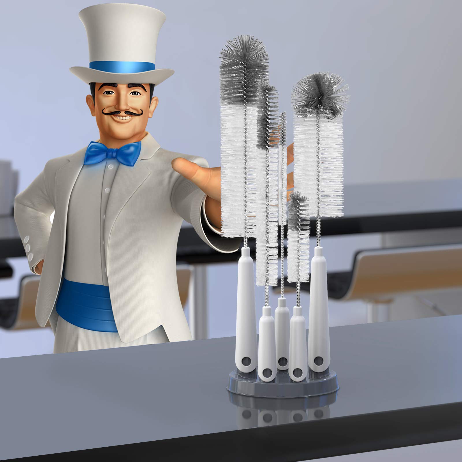 MR.SIGA 15.3-inch bottle brush reaches long narrow-neck bottles with ease