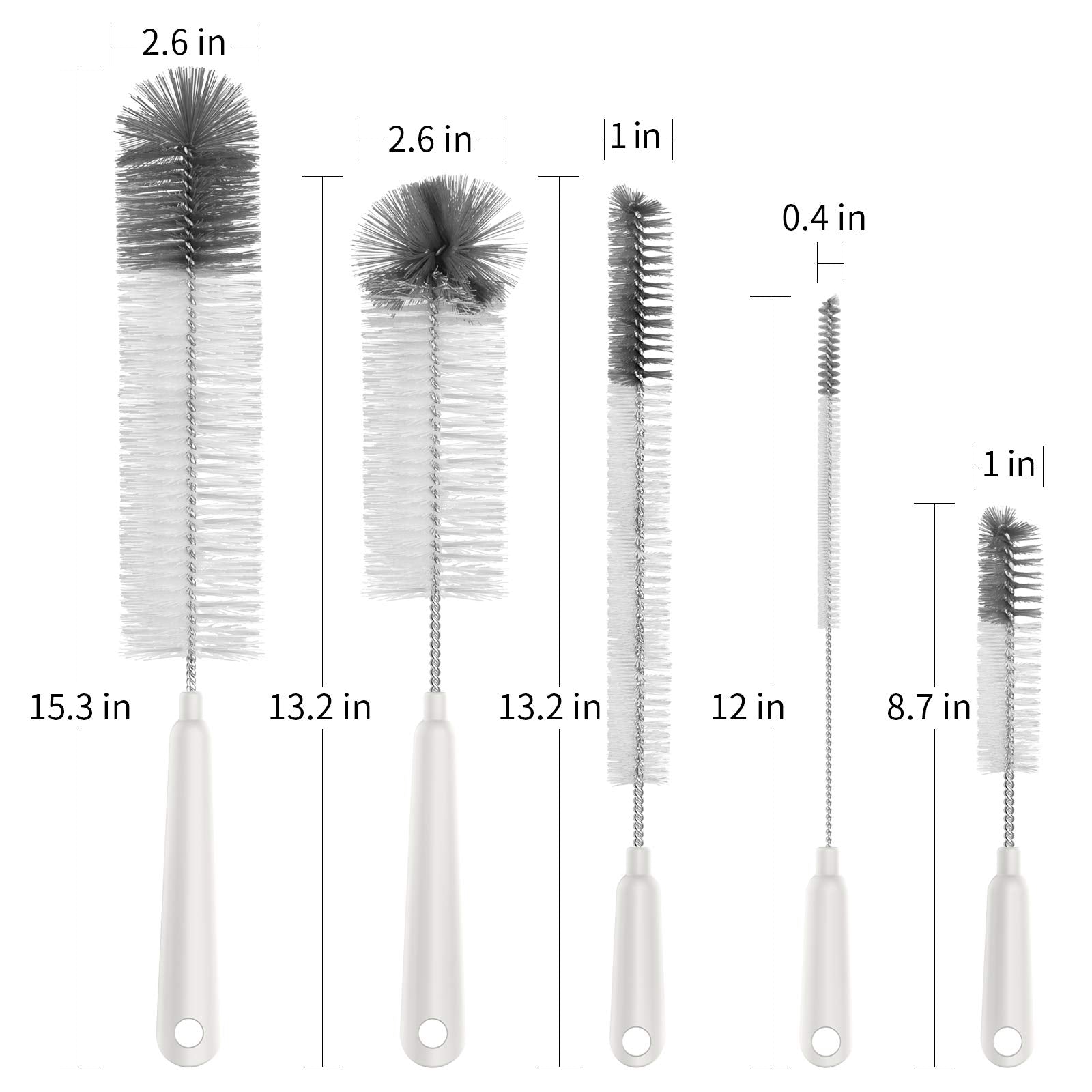 MR.SIGA brushes in use on glassware and bottles for thorough cleaning