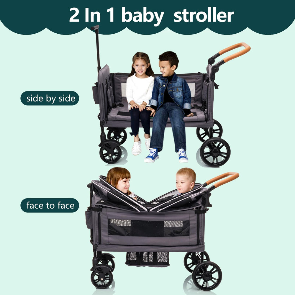 MRZLB Luxury Wagon Stroller 5-point harness enhances safety on rough terrain