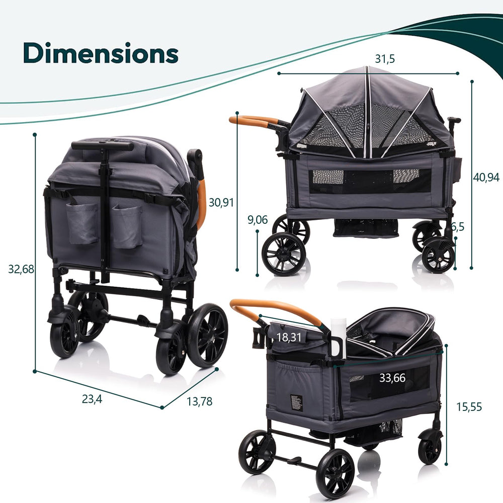 MRZLB Luxury Wagon Stroller cargo mode for groceries and bags