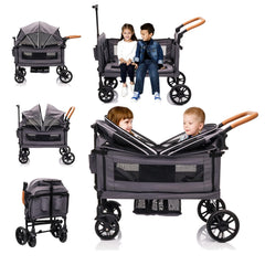 MRZLB Luxury Wagon Stroller full view showing twin seats for family outings