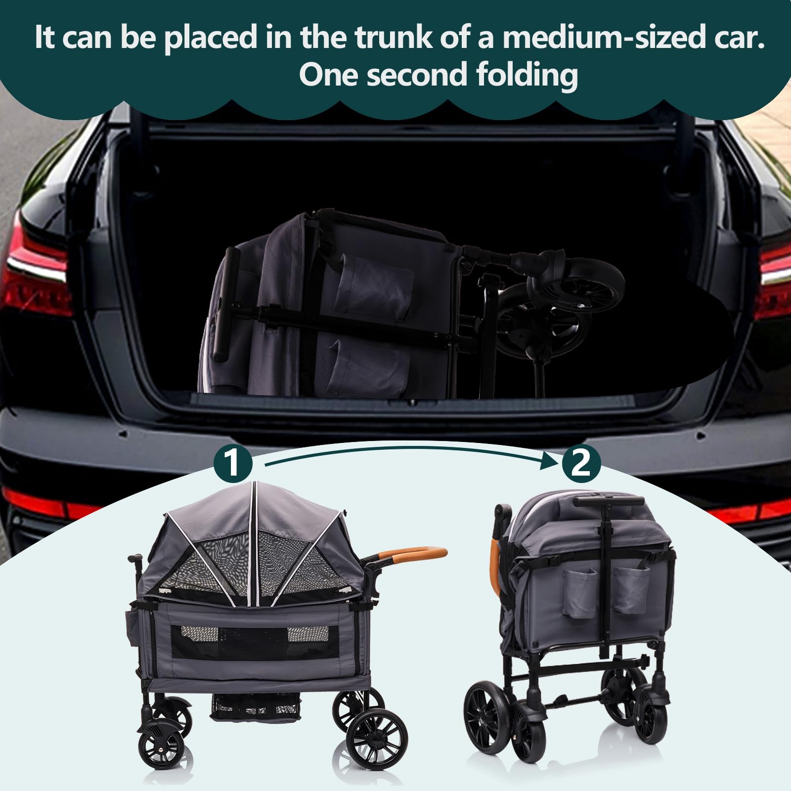 MRZLB Luxury Wagon Stroller infant compatible seating for newborns