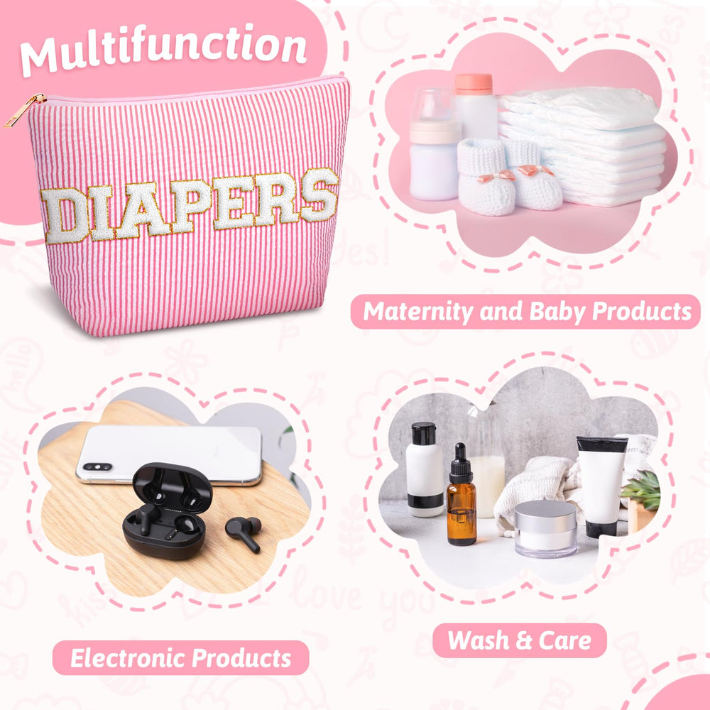 MSJGA diaper-change table storage neatly holds wipes and pads.