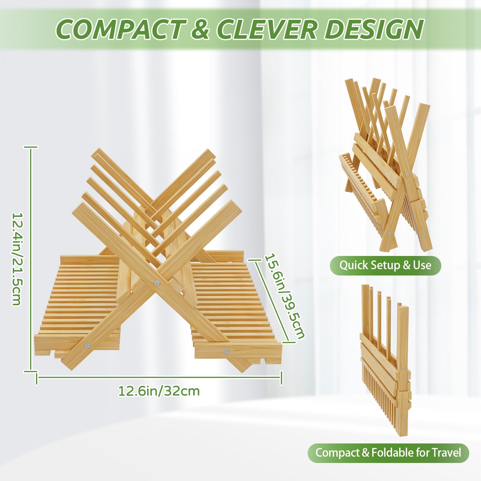 DSVENROLY bamboo organizer holds bottles and nipples, promoting organized drying space.