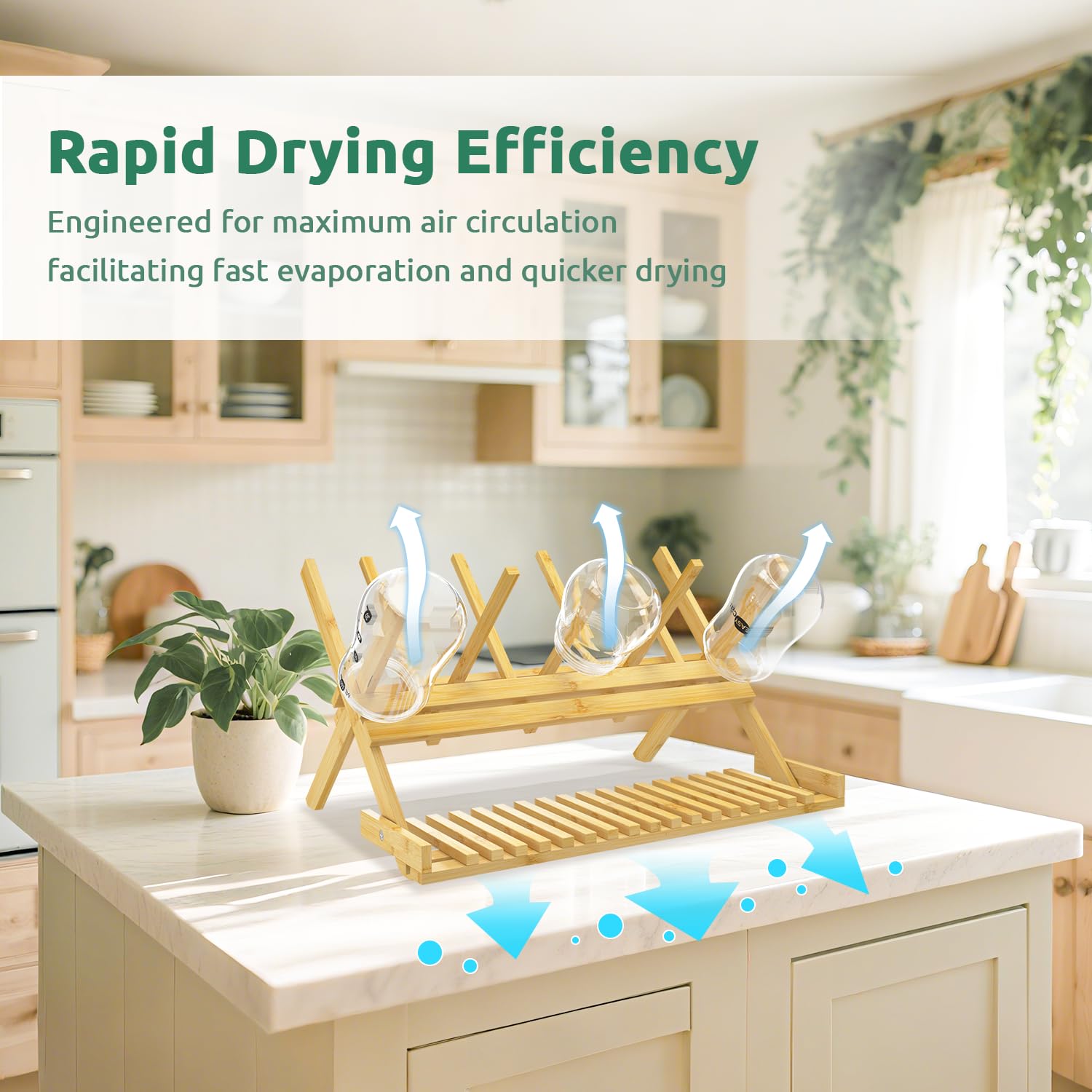 DSVENROLY natural bamboo material adds clean kitchen style