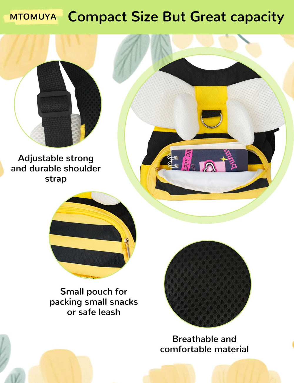 MTOMUYA adjustable straps and buckles for growing children