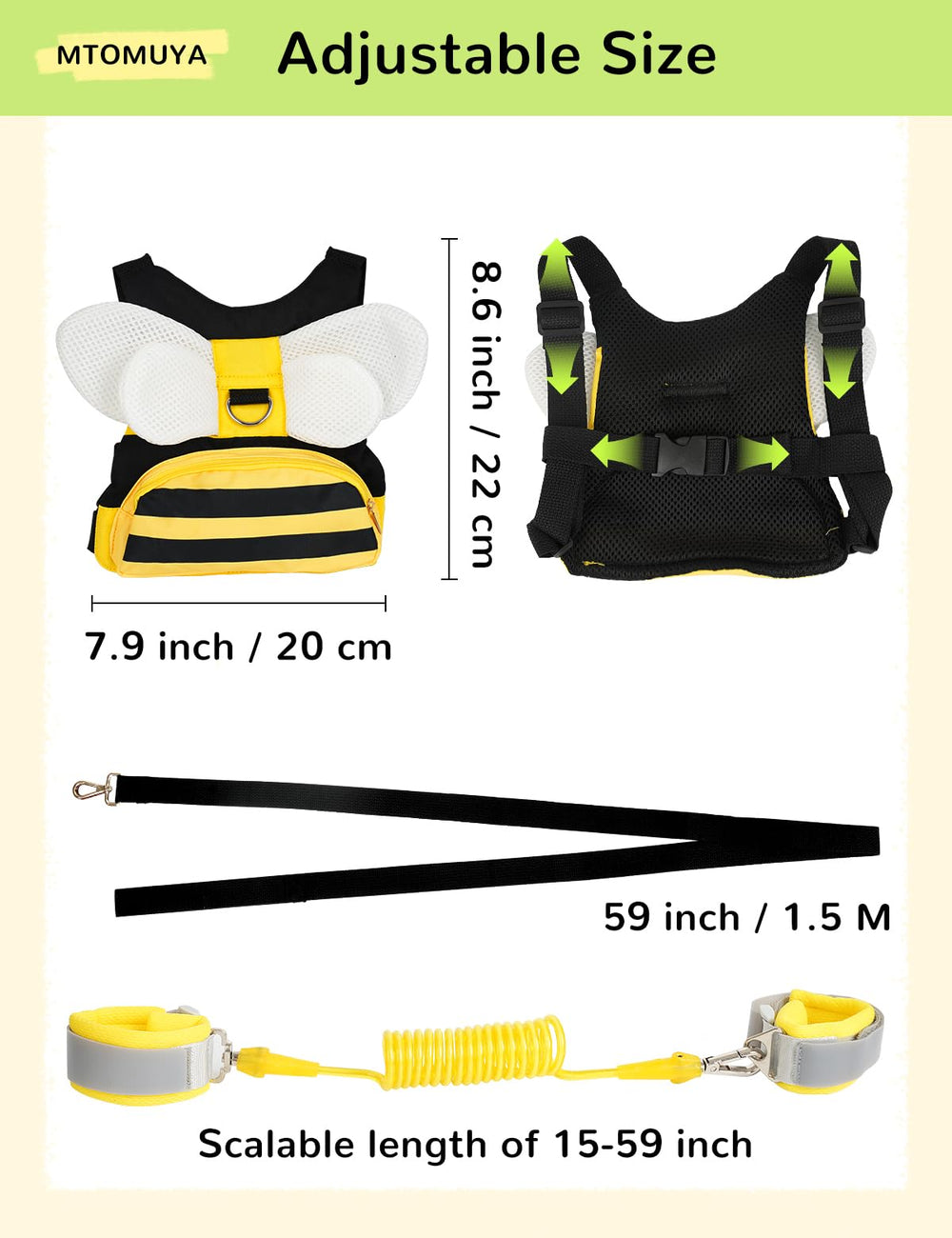 MTOMUYA wrist link with key lock for secure child separation prevention