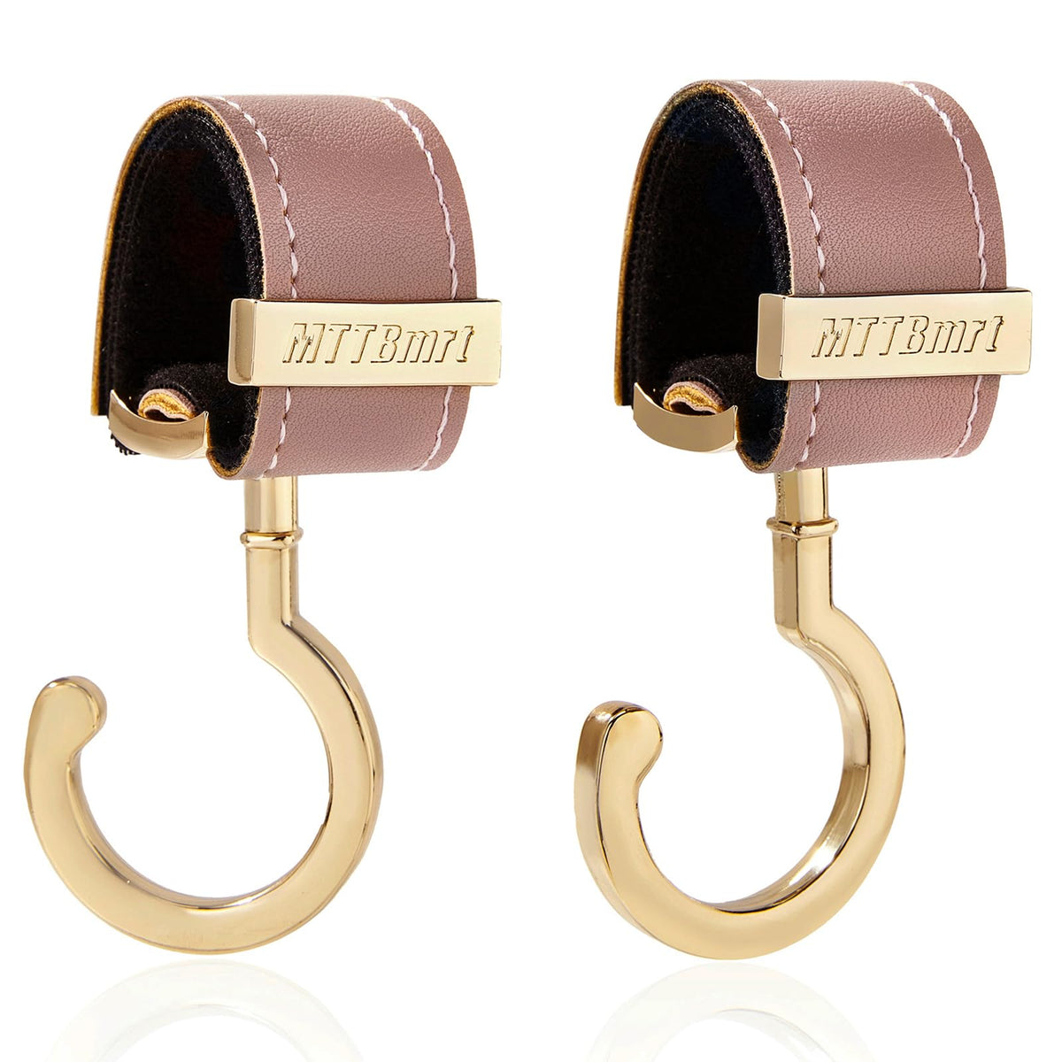 MTTBmrt 2Pack Stroller Hooks with 360-degree rotation for easy bag access.