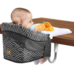 MTWML Hook On High Chair with tray attachment for secure table dining.