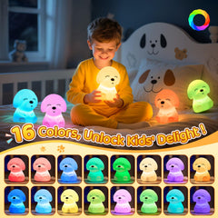 Mubarek Puppy Night Light includes a 30/60 minute timer for sleep routines