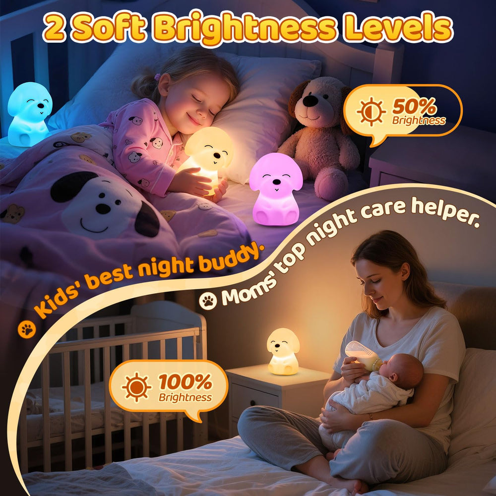 Mubarek Puppy Night Light is cordless and rechargeable for portability