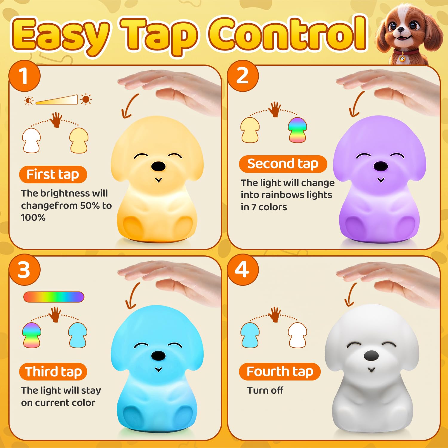 Mubarek Puppy Night Light doubles as kawaii room decor