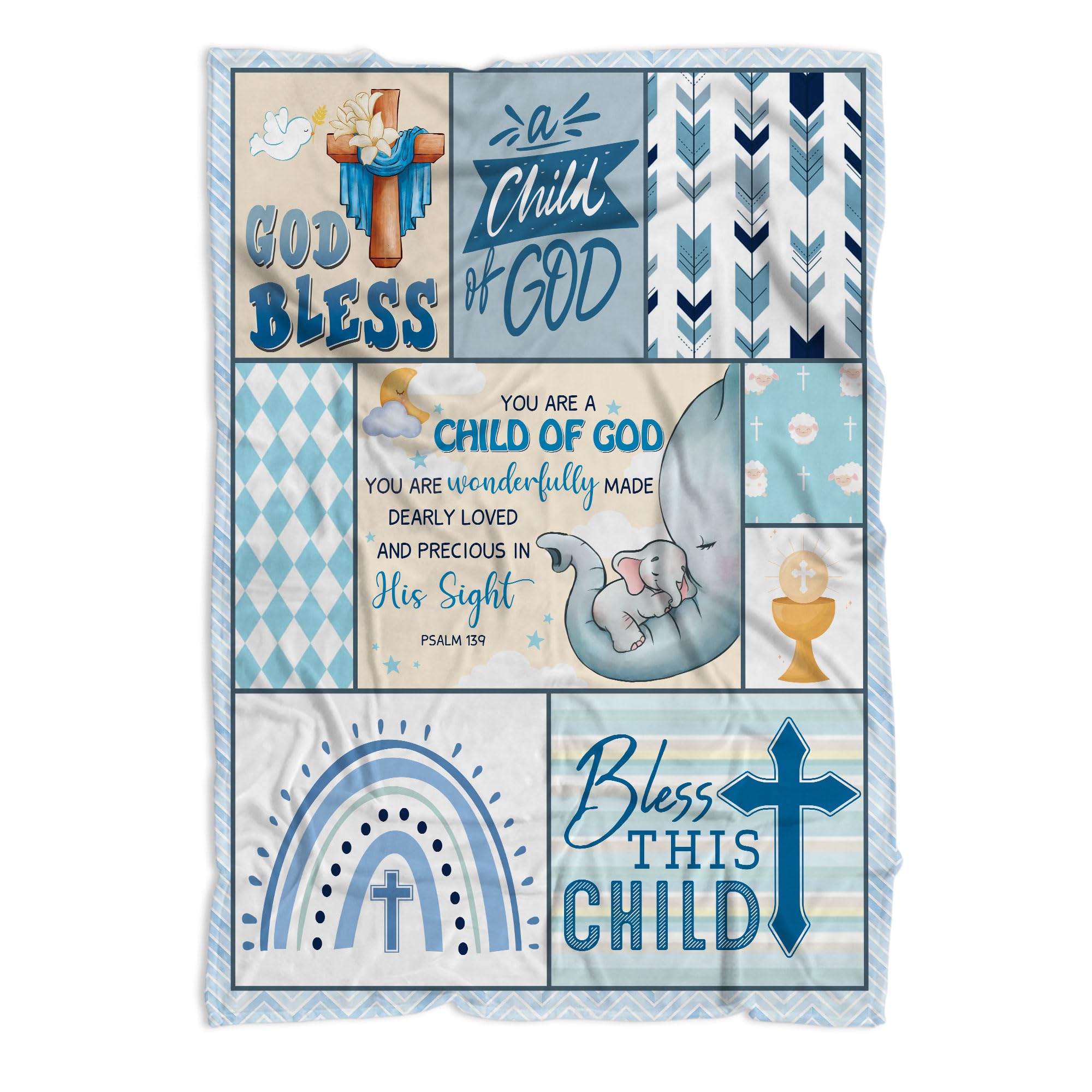 Muchnee baptism blanket 40x30 in vibrant colors for a memorable baby gift