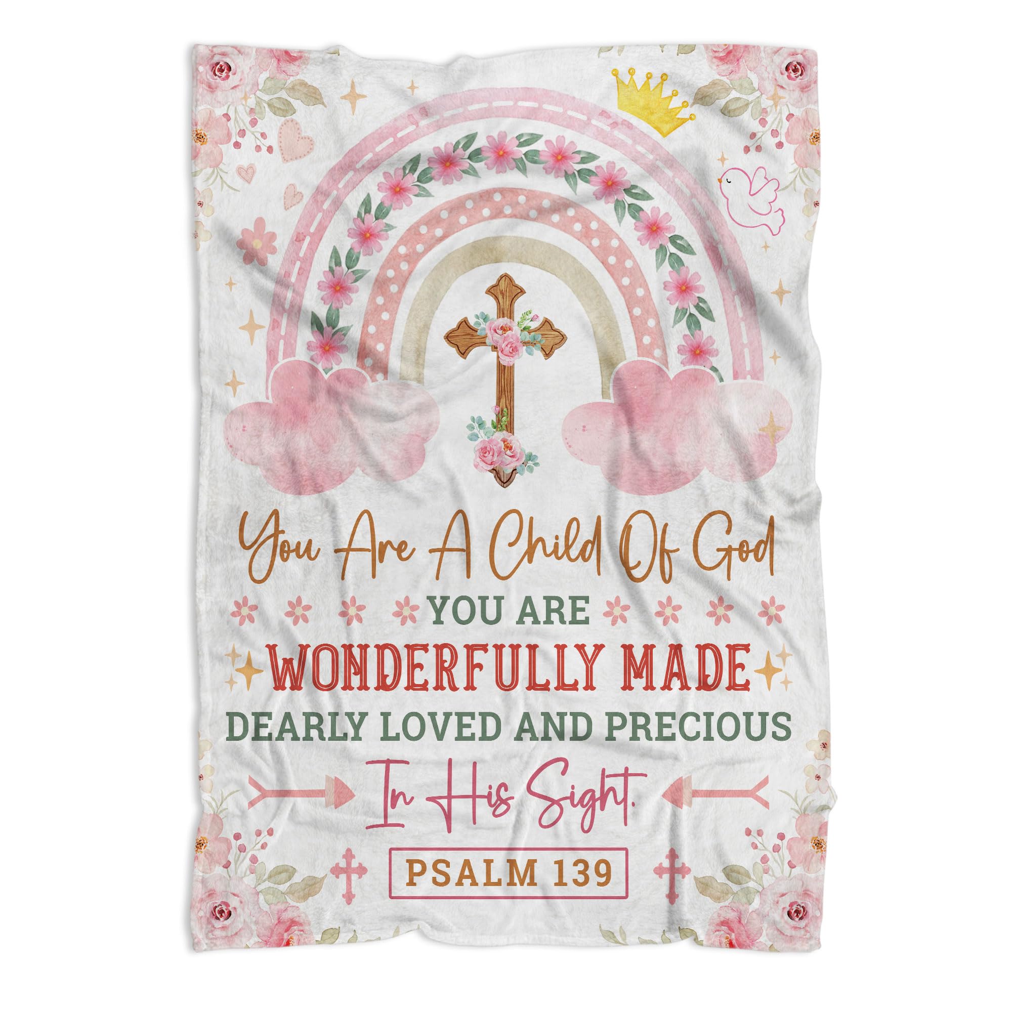 Muchnee Baptism Blanket 40x30 print showcases personalized touch for christening gifts.