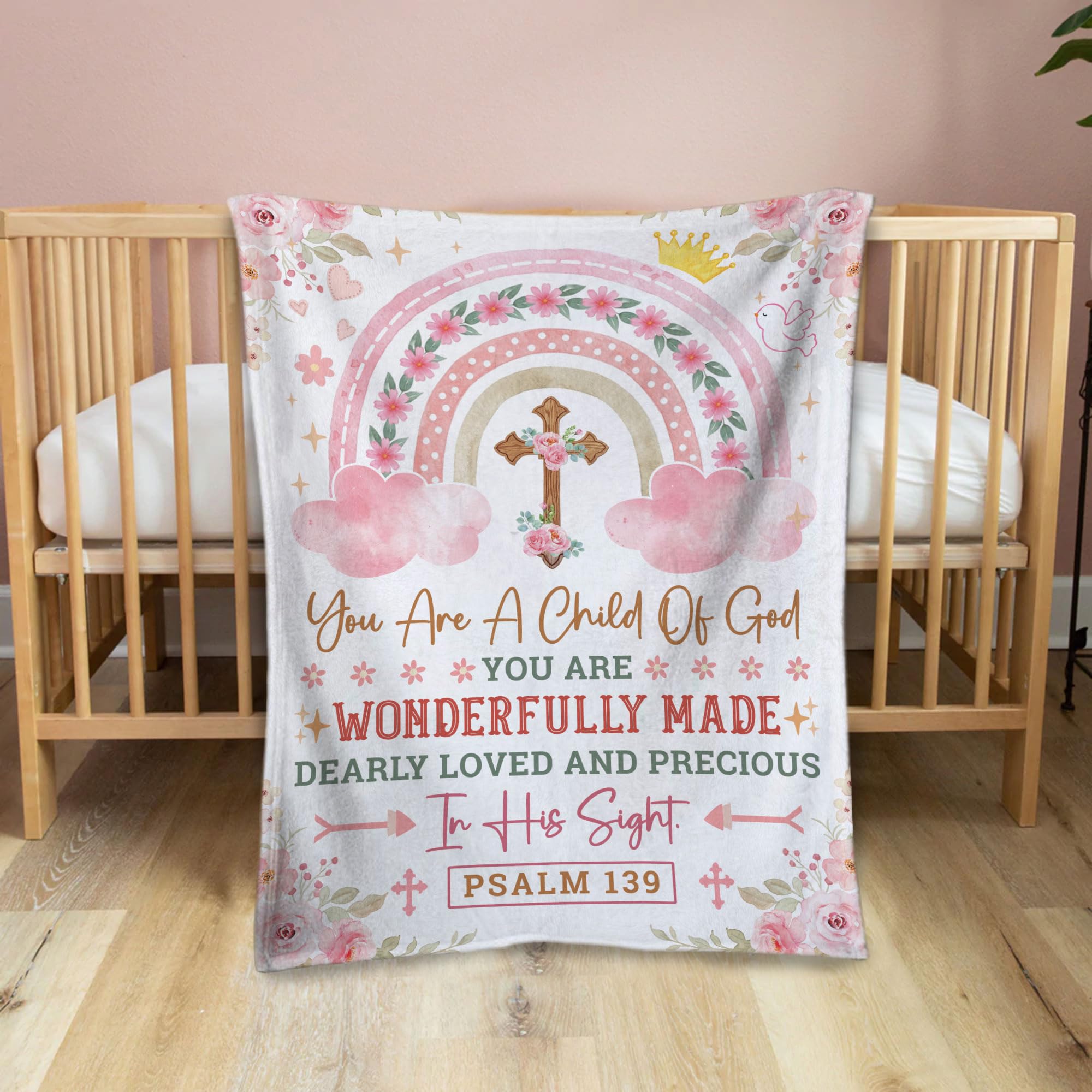Muchnee Baptism Blanket care is simple with cold machine wash.