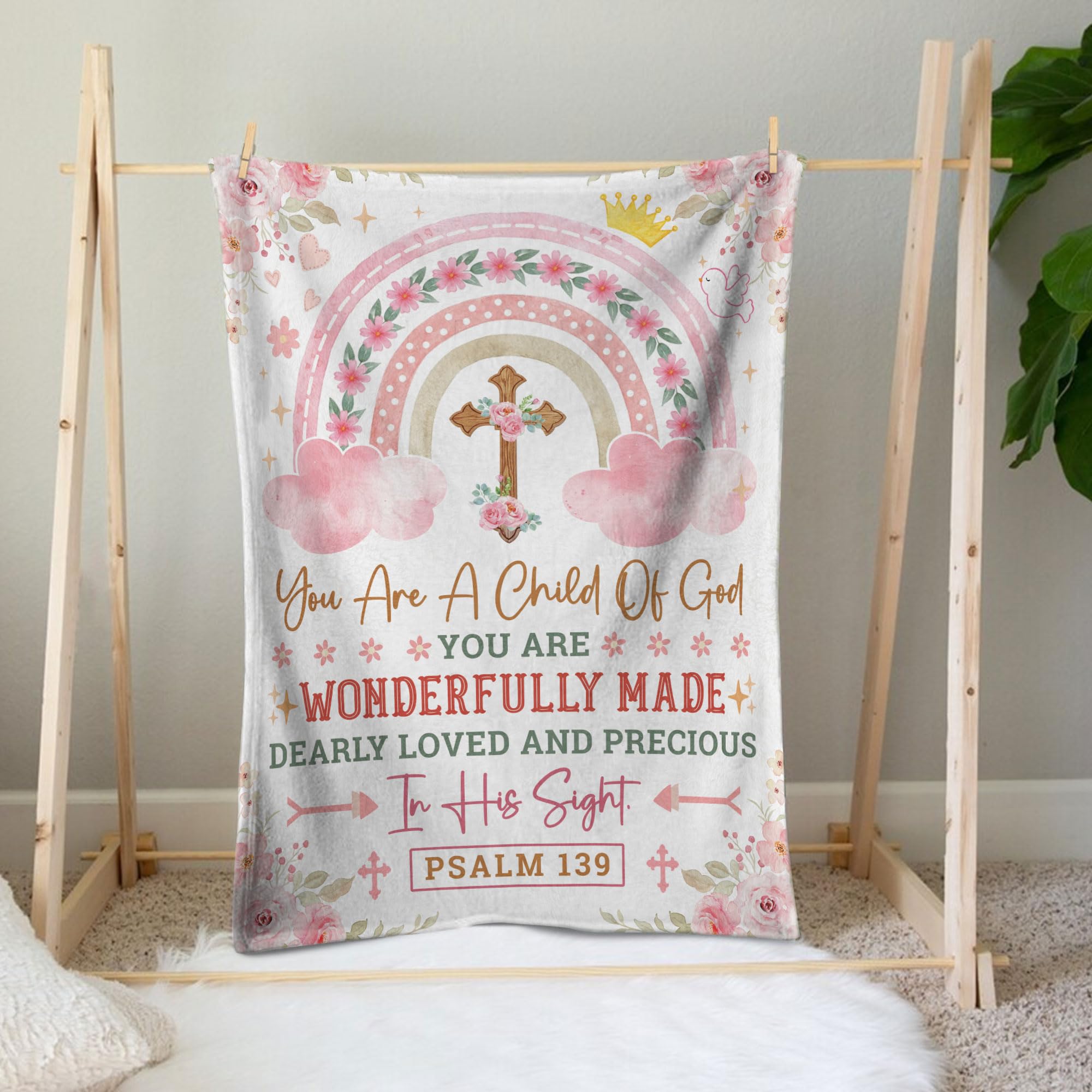 Muchnee Baptism Blanket for girls suits daily use from nursery to car trips.