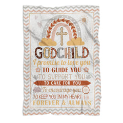 MUCHNEE Baptism Blanket front view with vibrant fleece print for keepsakes.