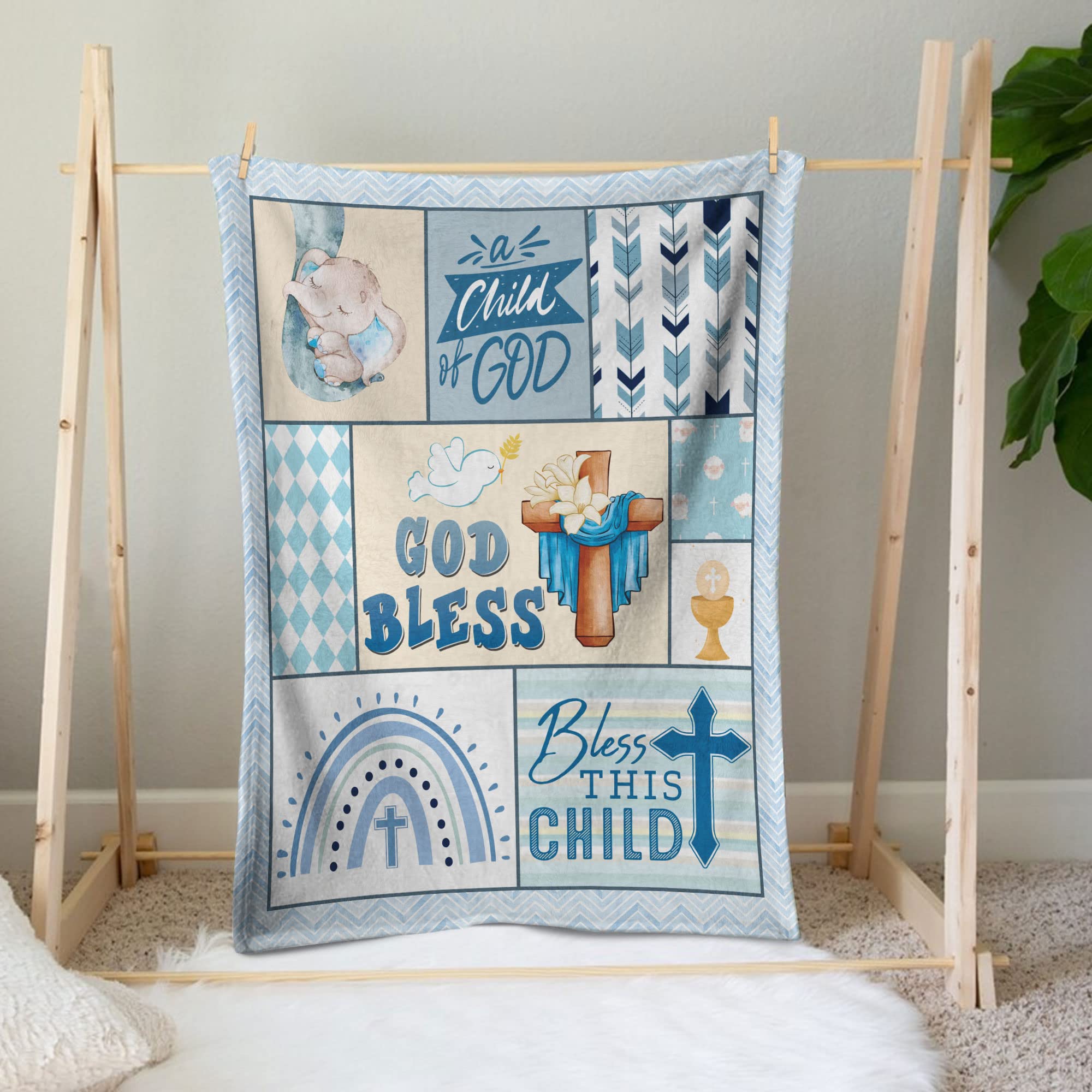 Muchnee Baptism Blanket folded in gift packaging for easy gifting