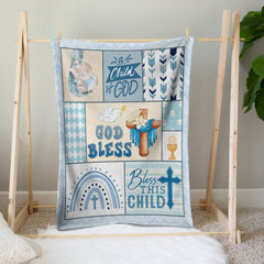 Muchnee Baptism Blanket folded in gift packaging for easy gifting