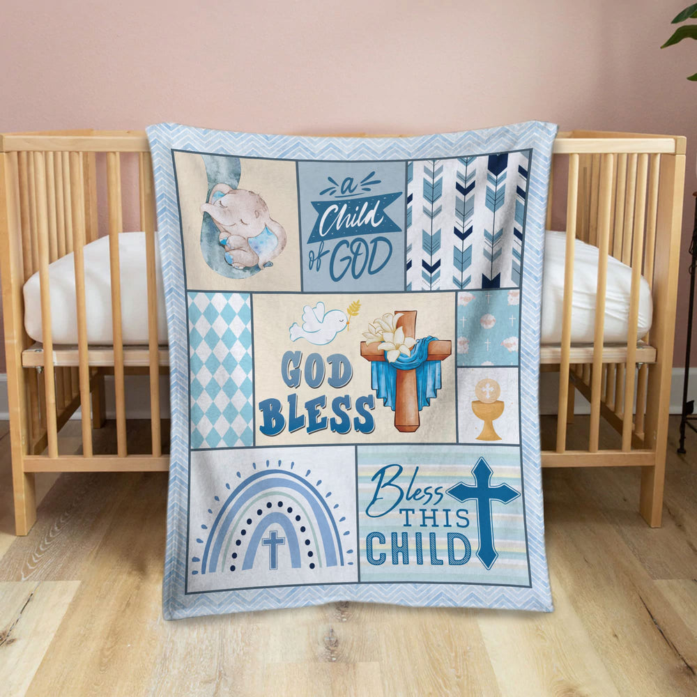 Muchnee Baptism Blanket being used on a child’s bed for comfort