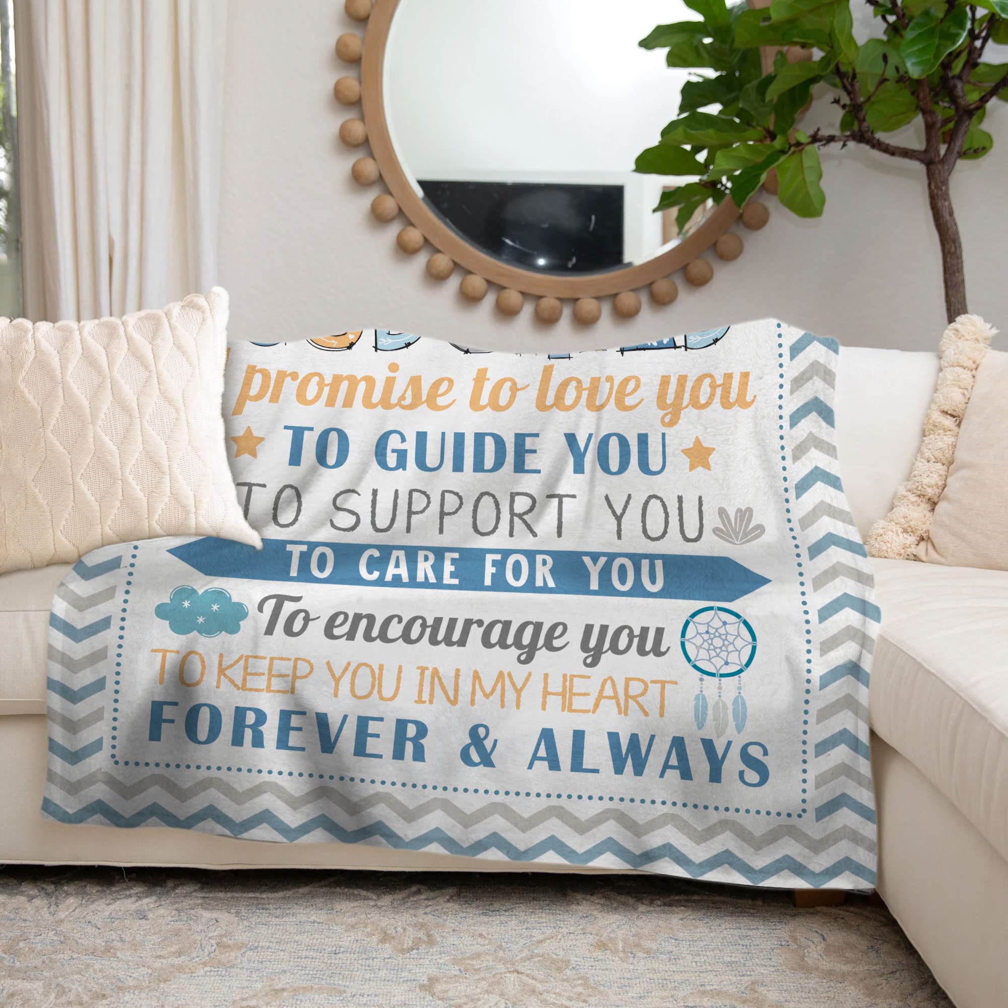 Muchnee Baptism blanket adds nursery decor charm with soft texture.