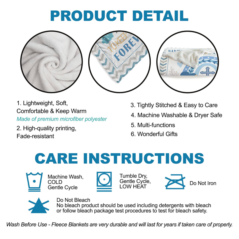 Muchnee Baptism blanket uses premium material for vibrant colors on the 40x30 size.