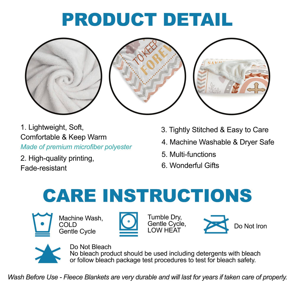 MUCHNEE Baptism Blanket ultra-soft microfleece back delivers warm comfort.