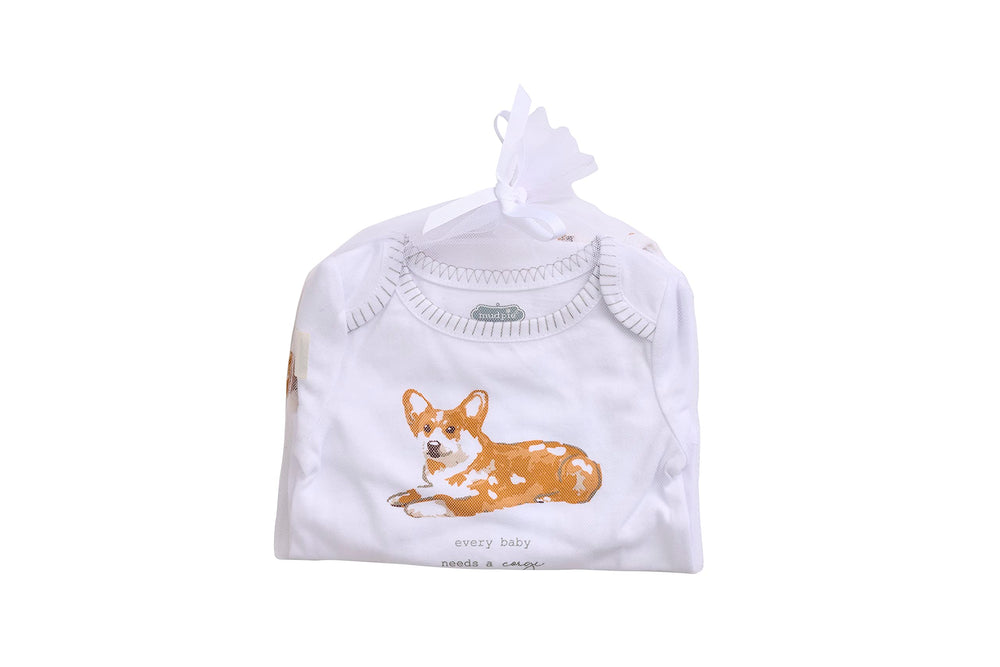 Mud Pie bodysuit blanket stitch detail adds durability and style.