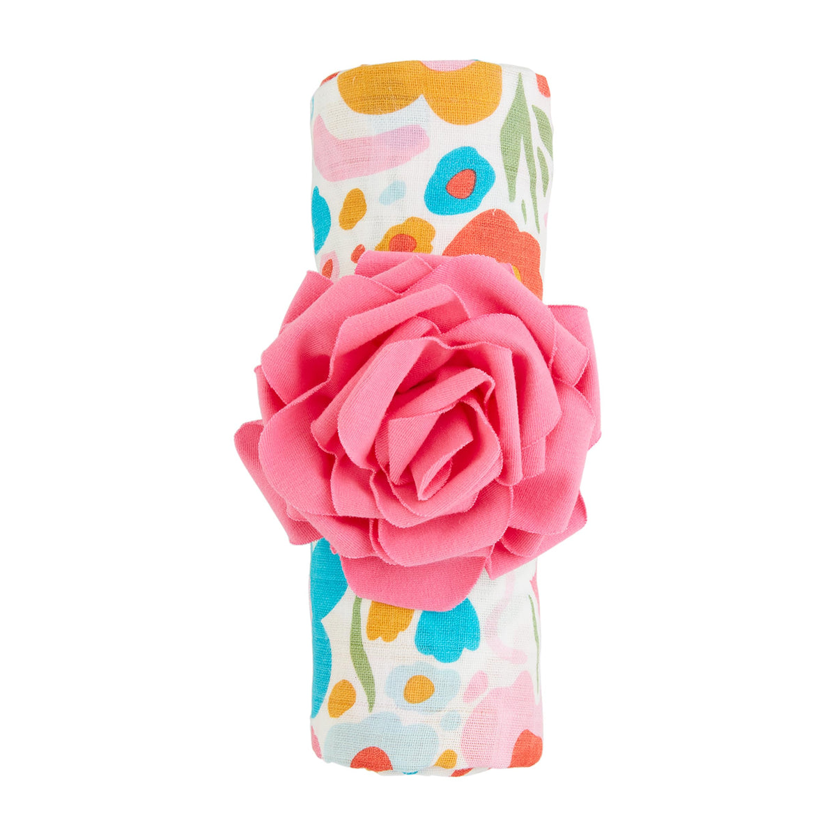 Mud Pie Kids floral swaddle and headband set for cozy, stylish newborn photos.