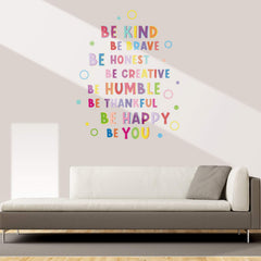 Mudder inspirational lettering decal adds a colorful focal point.