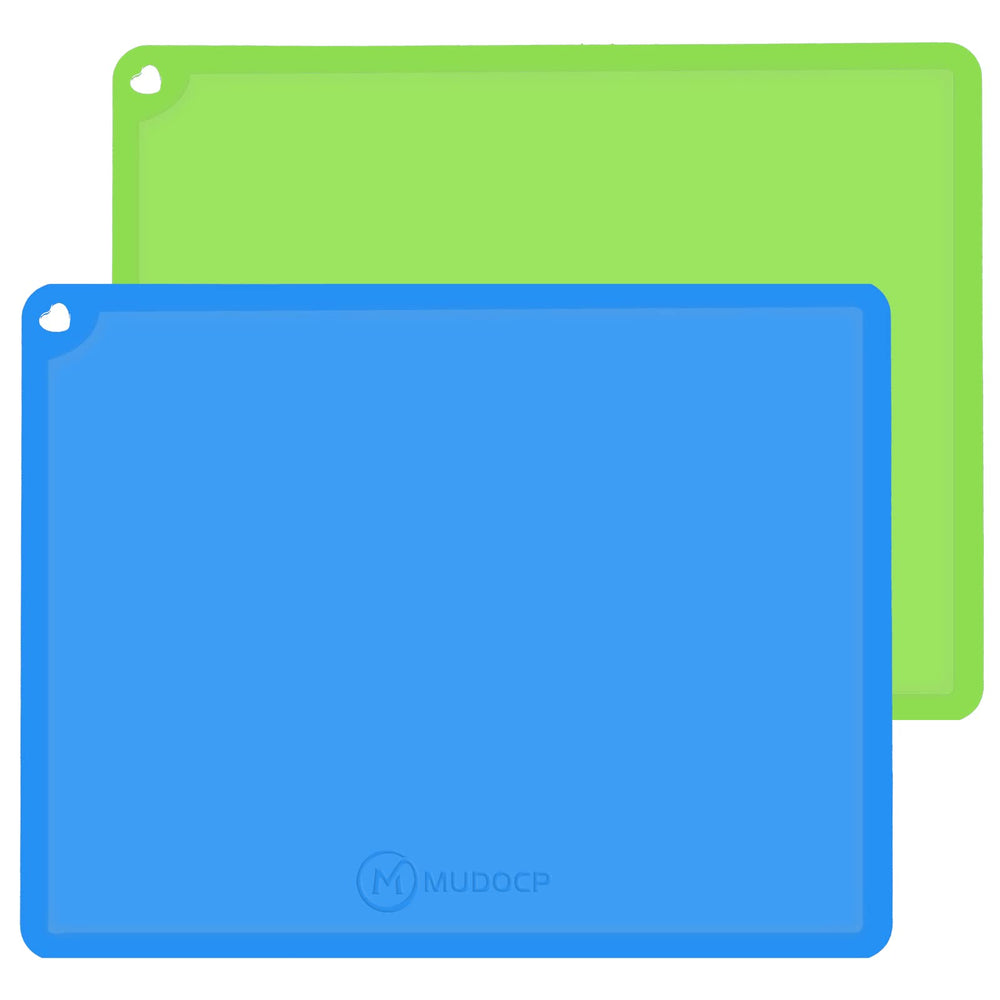 Mudocp silicone kids placemat blue with non-slip surface keeps bowls steady during meals.