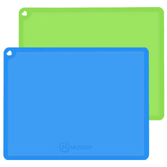 Mudocp silicone kids placemat blue with non-slip surface keeps bowls steady during meals.