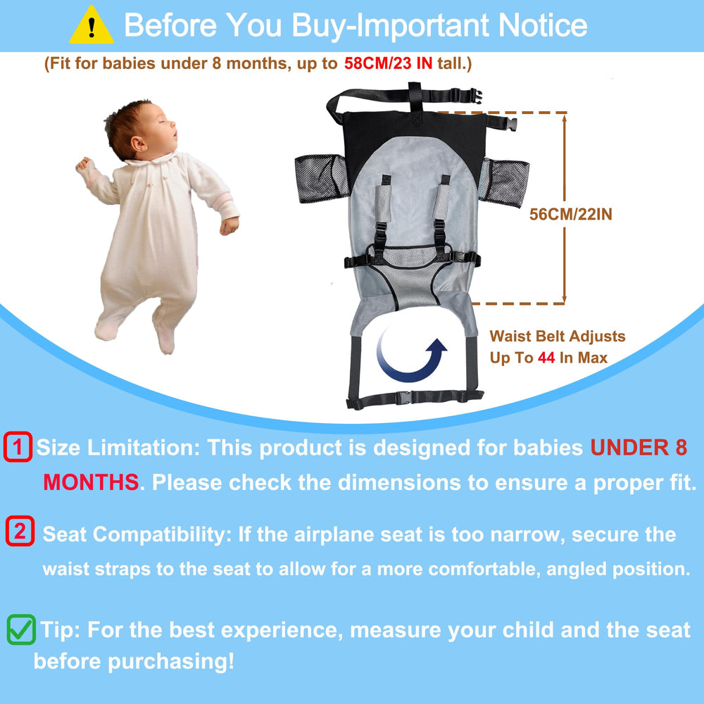 MueKeesam baby airplane bed attaches to front tray for stable setup.