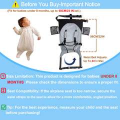 MueKeesam baby airplane bed attaches to front tray for stable setup.