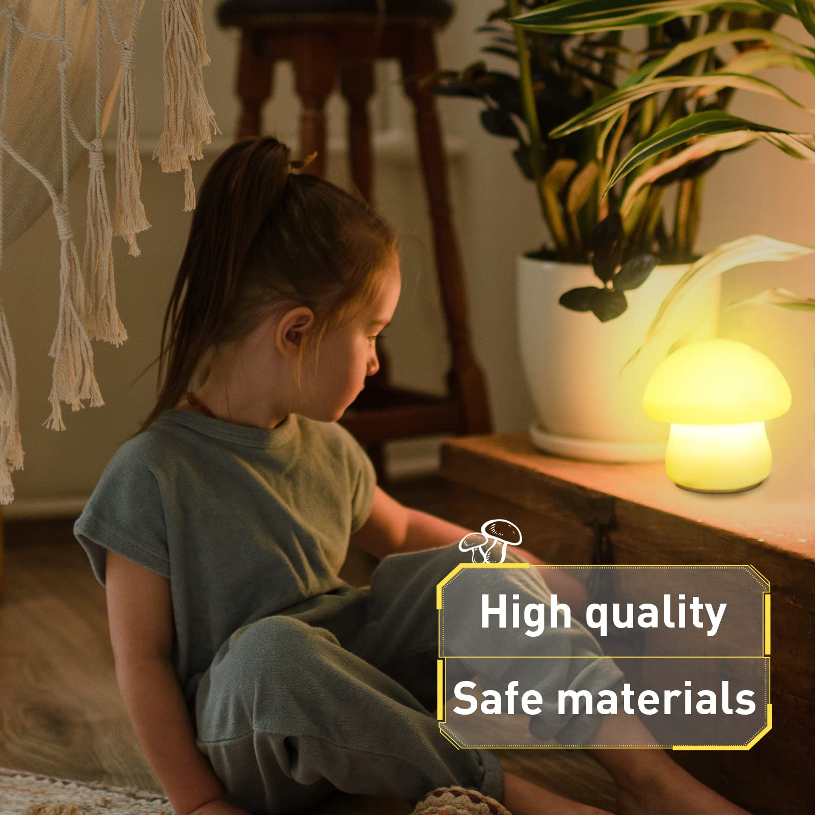 MUID Mushroom Lamp soft squishy silicone feels comforting as a nightlight companion.