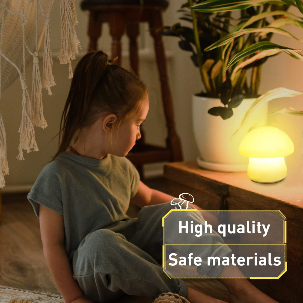 MUID Mushroom Lamp soft squishy silicone feels comforting as a nightlight companion.