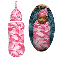 Muishi abstract camouflage pink camo baby hat keeps tiny heads cozy
