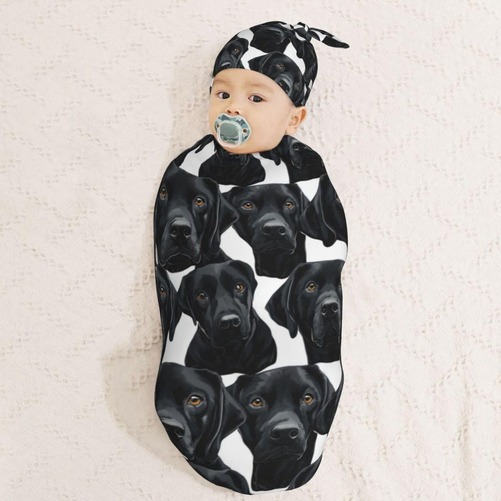 Muishi baby shower gift-ready set with adorable Labrador motif.
