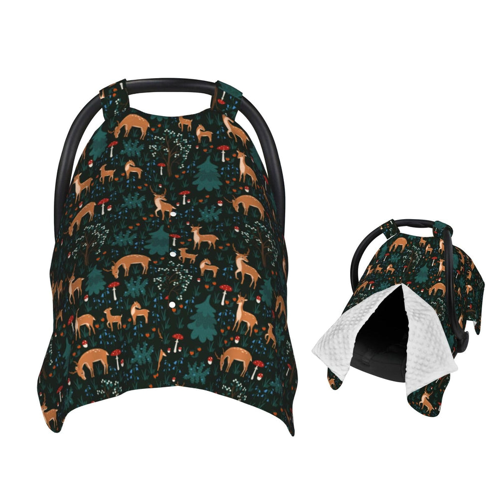 Muishi Deers Forest car seat canopy with double-layer fabric for privacy and shade