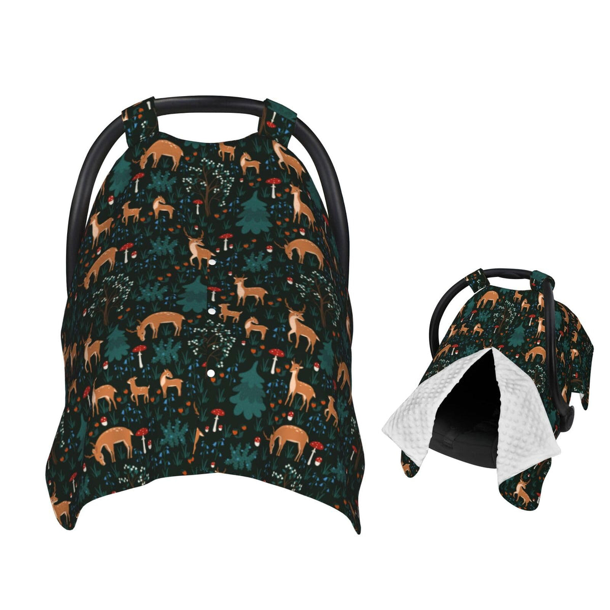 Muishi Deers Forest car seat canopy with double-layer fabric for privacy and shade