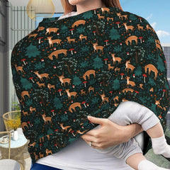 Muishi Deers Forest Mushroom nursing cover shields privacy while breastfeeding anywhere