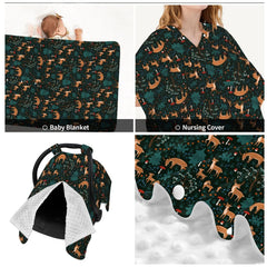 Muishi Deers Forest nursing cover in action offering soft plush comfort for mom and baby
