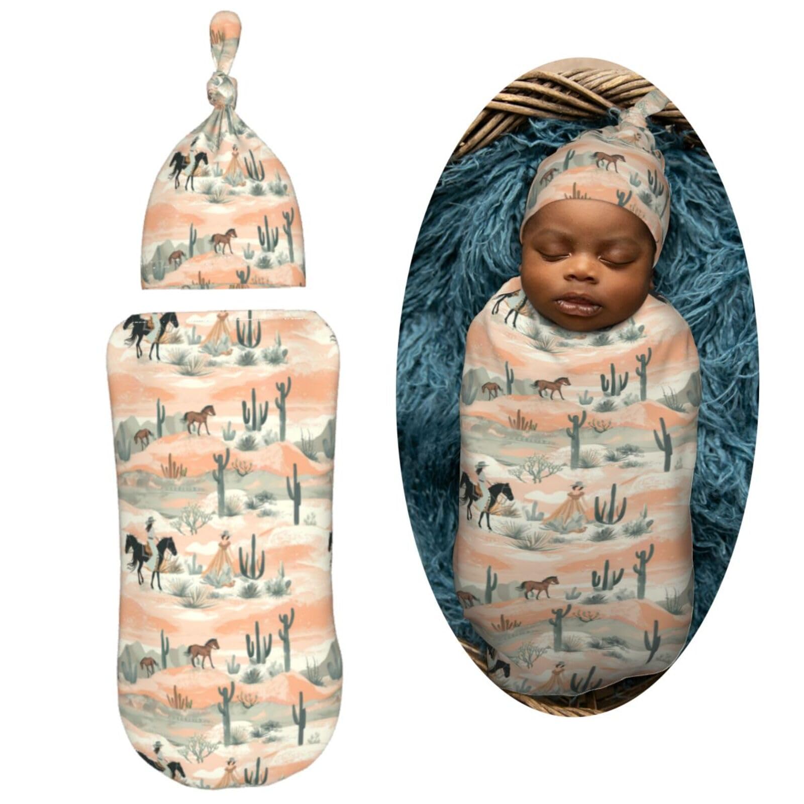 Muishi baby hat with desert motif for cozy newborn warmth