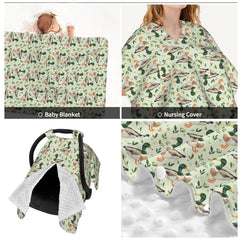 Muishi duck-pattern nursing cover keeps mom discreet while breastfeeding in public.