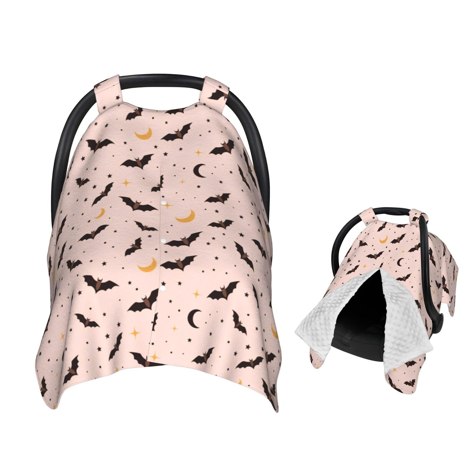 Muishi Halloween Bat car seat canopy view, privacy and breeze protection for baby