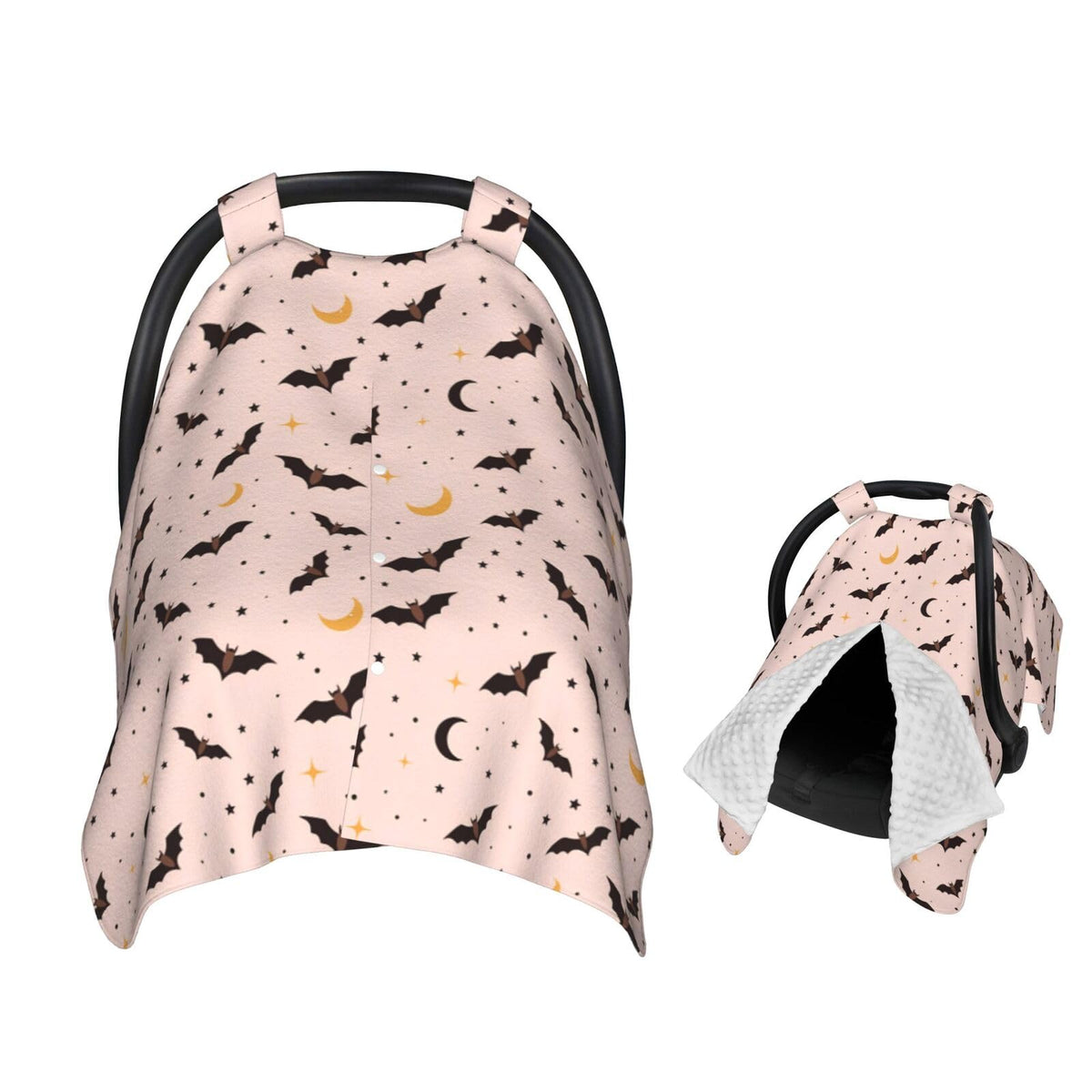 Muishi Halloween Bat car seat canopy view, privacy and breeze protection for baby