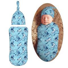 Muishi Ice Hockeys swaddle blanket provides warm, cozy coverage for newborns.