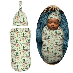 Muishi mallard duck swaddle fabric detail, soft texture for sensitive skin
