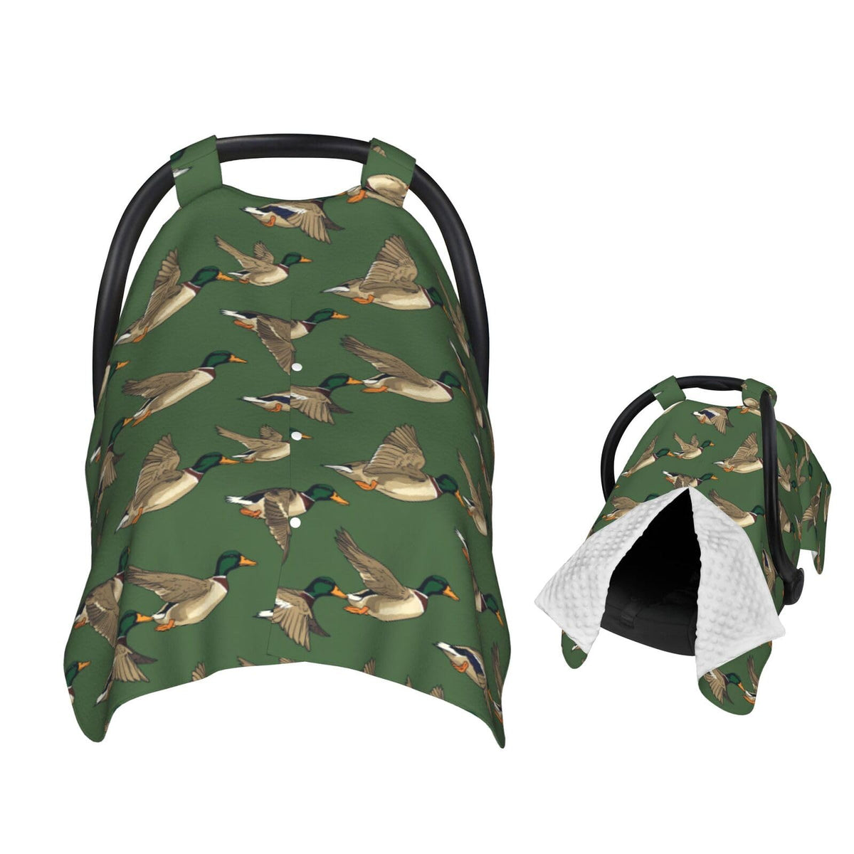 Muishi Mallard Ducks car seat canopy provides 360-degree privacy and sun protection