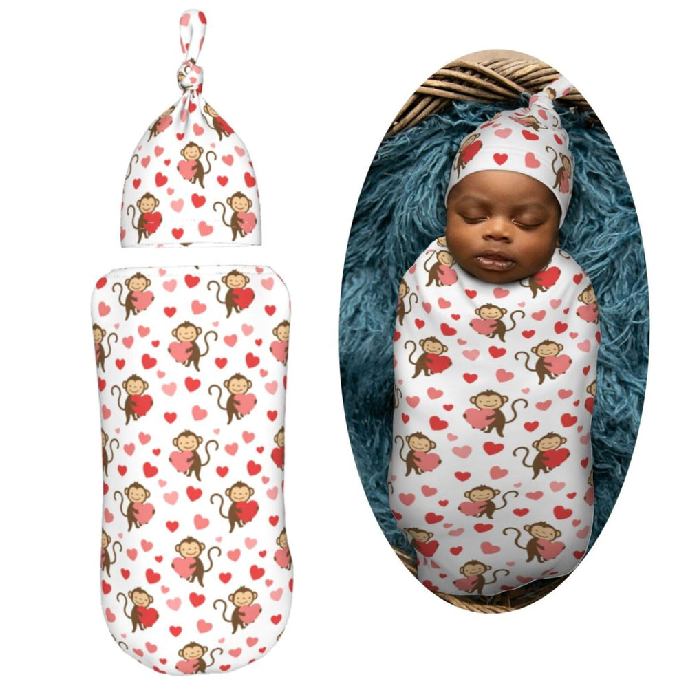 Muishi Monkey Love Heart baby hat adds warmth for newborns.